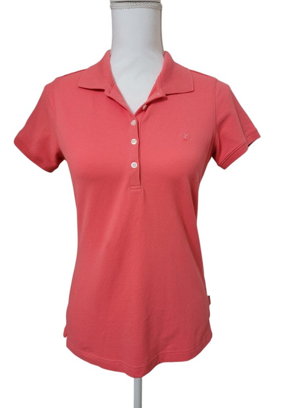 IZOD Size S Coral Pink Short Sleeve Polo Shirt